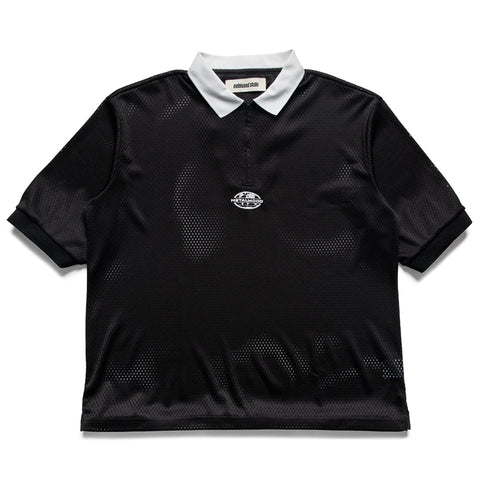 Metalwood Studio Quarter Zip Jersey Polo - Black