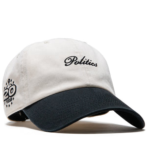Politics x Mitchell & Ness 1904 Twill Strapback - Cream/Black
