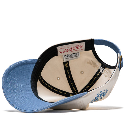 Politics x Mitchell & Ness 1904 Twill Strapback - Cream/Blue