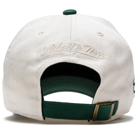 Politics x Mitchell & Ness 1904 Twill Strapback - Cream/Forest