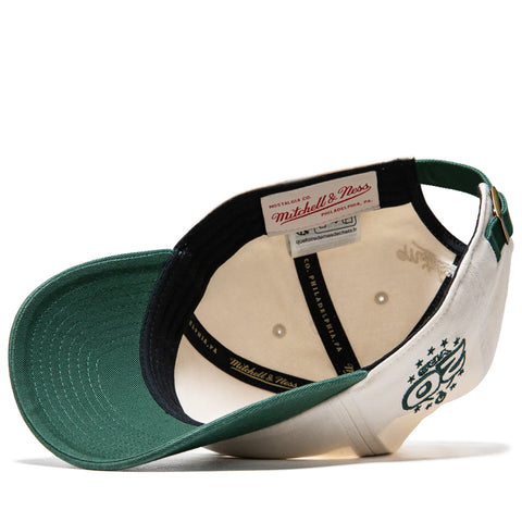 Politics x Mitchell & Ness 1904 Twill Strapback - Cream/Forest