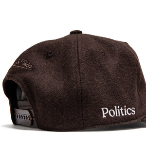 Politics x Mitchell & Ness Pro Pinch Wool Snapback - Brown