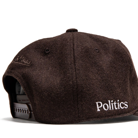 Politics x Mitchell & Ness Pro Pinch Wool Snapback - Brown