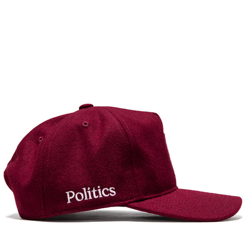 Politics x Mitchell & Ness Pro Pinch Wool Snapback - Maroon