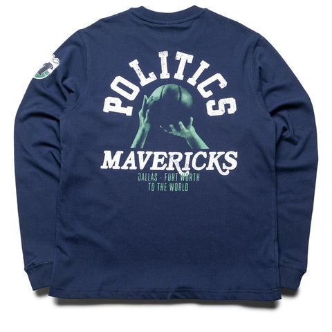 Politics x Dallas Mavericks x Mitchell & Ness L/S Tee - Navy