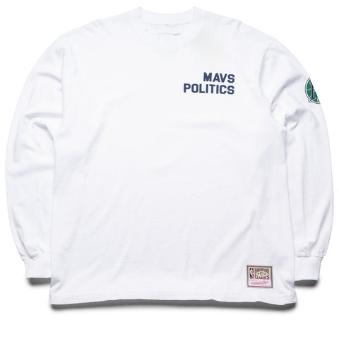 Politics x Dallas Mavericks x Mitchell & Ness L/S Tee - White