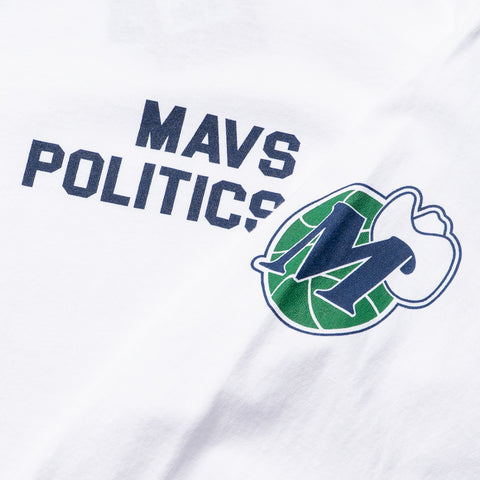 Politics x Dallas Mavericks x Mitchell & Ness L/S Tee - White