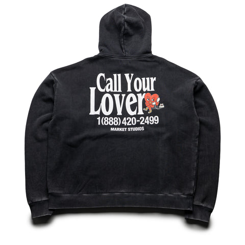 Market Call Your Lover Hoodie - Washed Black