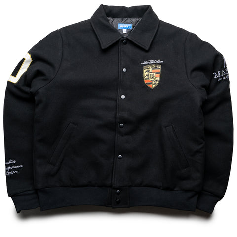 Market Ultimate Rally Bear Varsity Jacket - Washed Black