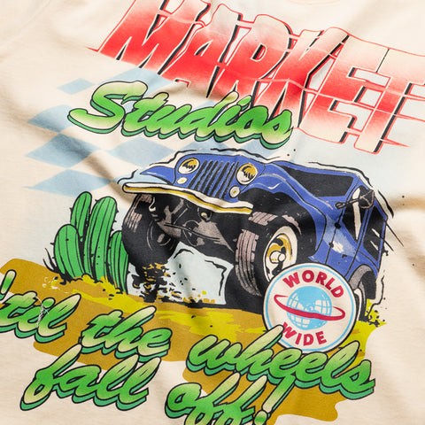 Market Wheels Off Tee - Butter Cream