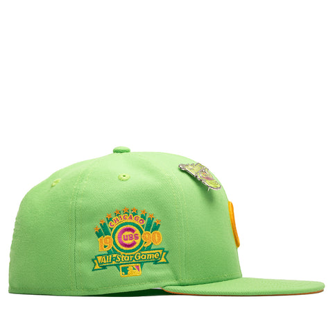 New Era x Politics Chicago Cubs 59FIFTY Fitted Hat - Green/Orange, Size 7 1/8 by Sneaker Politics