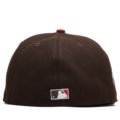 New Era x Politics Los Angeles Dodgers 59FIFTY Fitted Hat - Wood/Merlot, Size 7 by Sneaker Politics