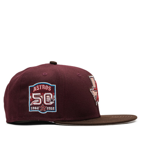 New Era x Politics Houston Astros 59FIFTY Fitted Hat - Beet/Cocoa