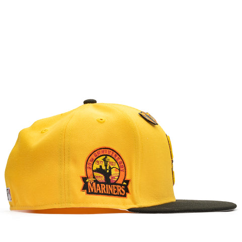 New Era x Politics Seattle Mariners 59FIFTY Fitted Hat - Atomic Yellow/Black