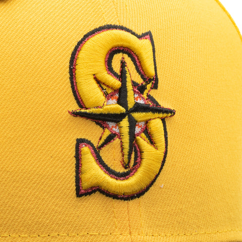 New Era x Politics Seattle Mariners 59FIFTY Fitted Hat - Atomic Yellow/Black