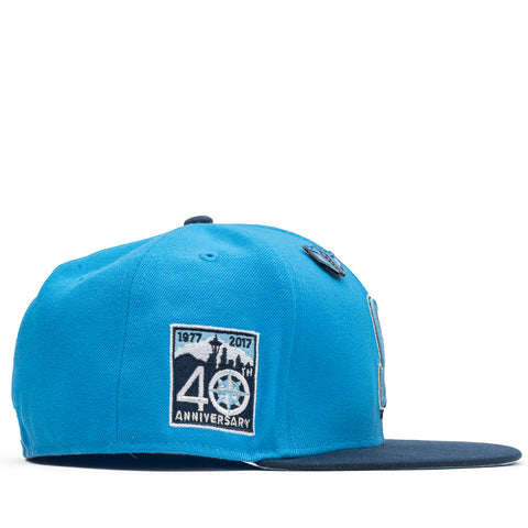 New Era x Politics Seattle Mariners 59FIFTY Fitted Hat - Ice Blue/Navy