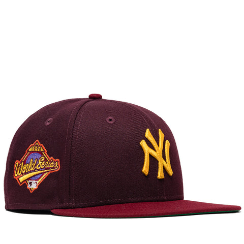 New Era x Politics New York Yankees 59FIFTY Fitted Hat - Cardinal/Maroon