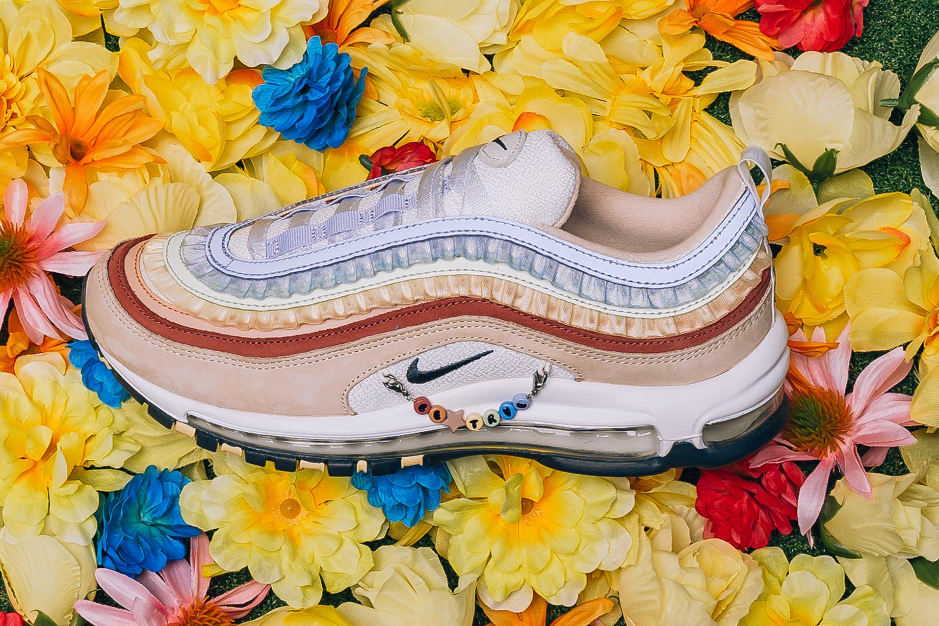 Air max 97 hot sale pink white yellow