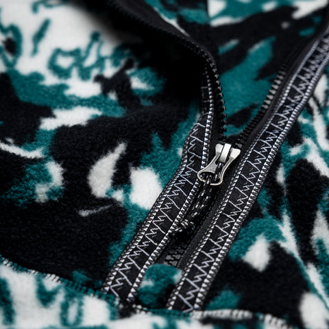 The North Face Fleeski 1/4 Zip Pullover - Deep Nori Trail Grid