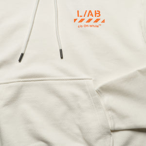 L/AB c/o Off-White Diagonal Hoodie - White/Orange
