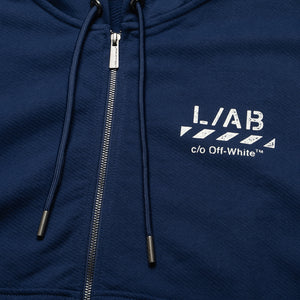 L/AB c/o Off-White Diagonal Full Zip Hoodie - Marine