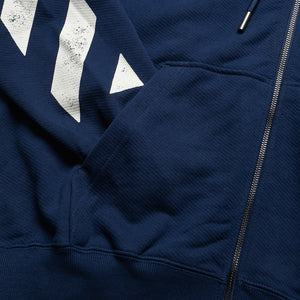 L/AB c/o Off-White Diagonal Full Zip Hoodie - Marine