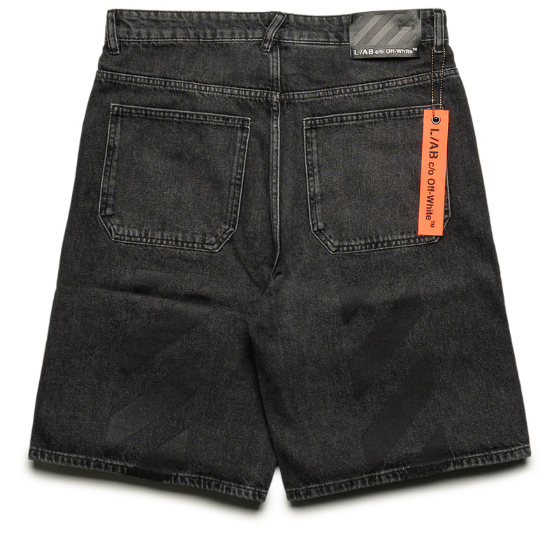 L/AB c/o Off-White Diagonal Denim Short - Phantom Black – Sneaker