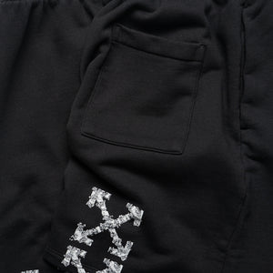 Off-White Heraldic Threshold Arrows Skate Sweatshorts - Black