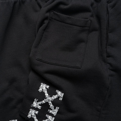 Off-White Heraldic Threshold Arrows Skate Sweatshorts - Black