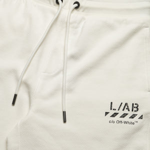 L/AB c/o Off-White Diagonal Open Hem Jogger Shorts - White