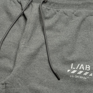 L/AB c/o Off-White Core Diagonal Relaxed Sweatpants - Heather Grey