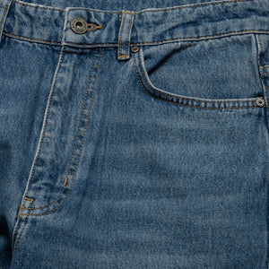 L/AB c/o Off-White Straight Fit Piped Denim - Steel Indigo