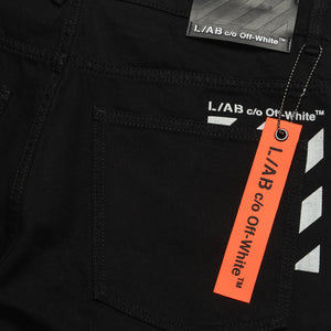 L/AB c/o Off-White Straight Fit Piped Denim - Black