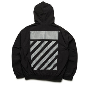 L/AB c/o Off-White Reflective Diagonal Windbreaker Jacket - Black