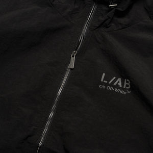 L/AB c/o Off-White Reflective Diagonal Windbreaker Jacket - Black