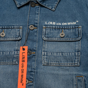 L/AB c/o Off-White Trucker Denim Jacket - Steel Indigo