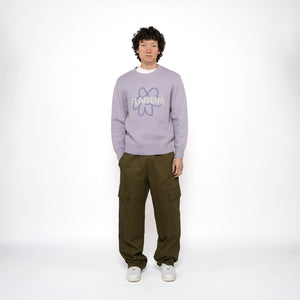 Flaneur Flower Doodle Jacquard Sweater - Purple