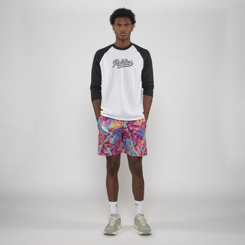 Politics Script Raglan - White/Black