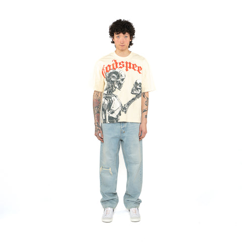 Godspeed New York Mankind vs AI Tee - Bone/Red