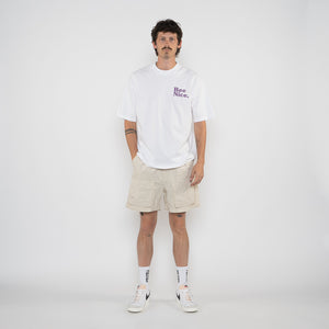 Politics Busy Being Nice Core Tee - White/Mauve
