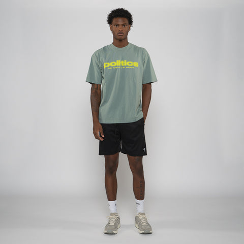 Politics Spaz Tee - Atlantic Green