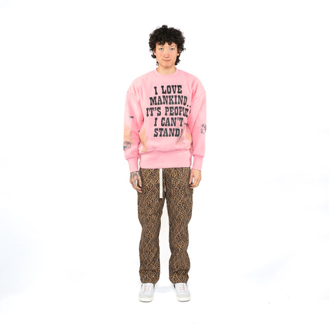 Advisory Board Crystals I Love Mankind But... Sweatshirt - Pink