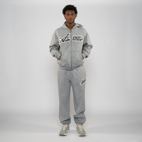 Avirex Script Hoodie - Heather Grey