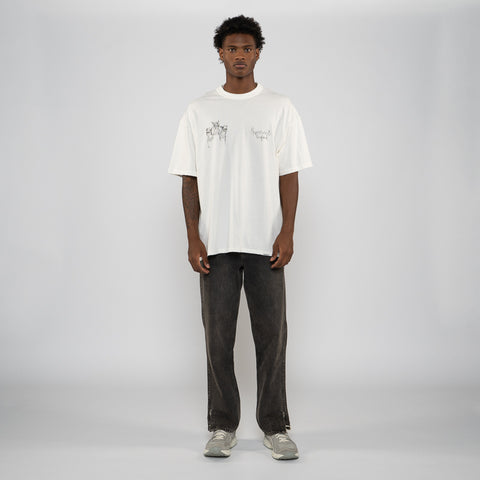Represent Hand Drawn Thoroughbred Dogs Tee - Washed Ecru