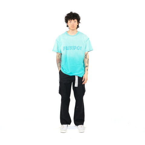 Purple Brand Gothic Wordmark Shadow Tee - Blue