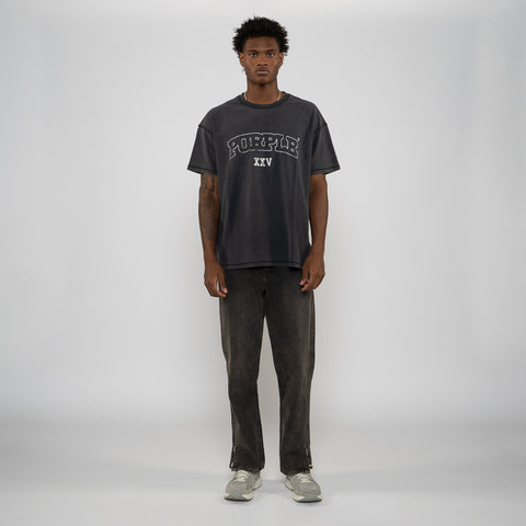 Purple Brand Arched Wordmark Tee - Black