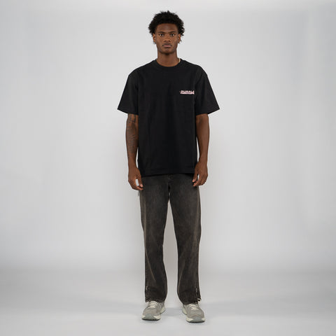 Purple Brand Scattered Wordmark Tee - Black