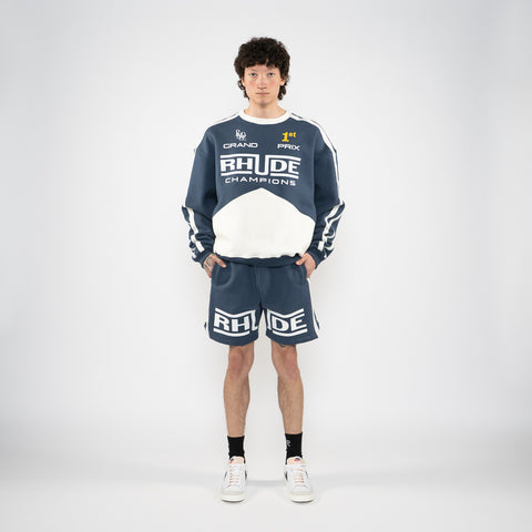 Rhude Champions Crewneck - Navy/Vintage White