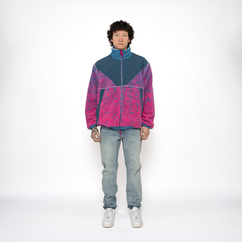 Politics Full Zip Sherpa Jacket - Mixed Berry