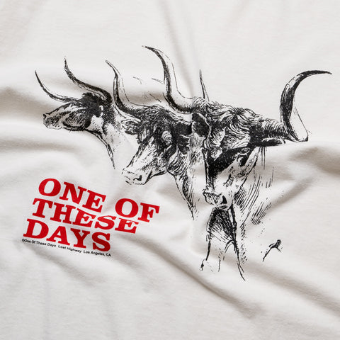 One Of These Days Long Horn Tee - Bone